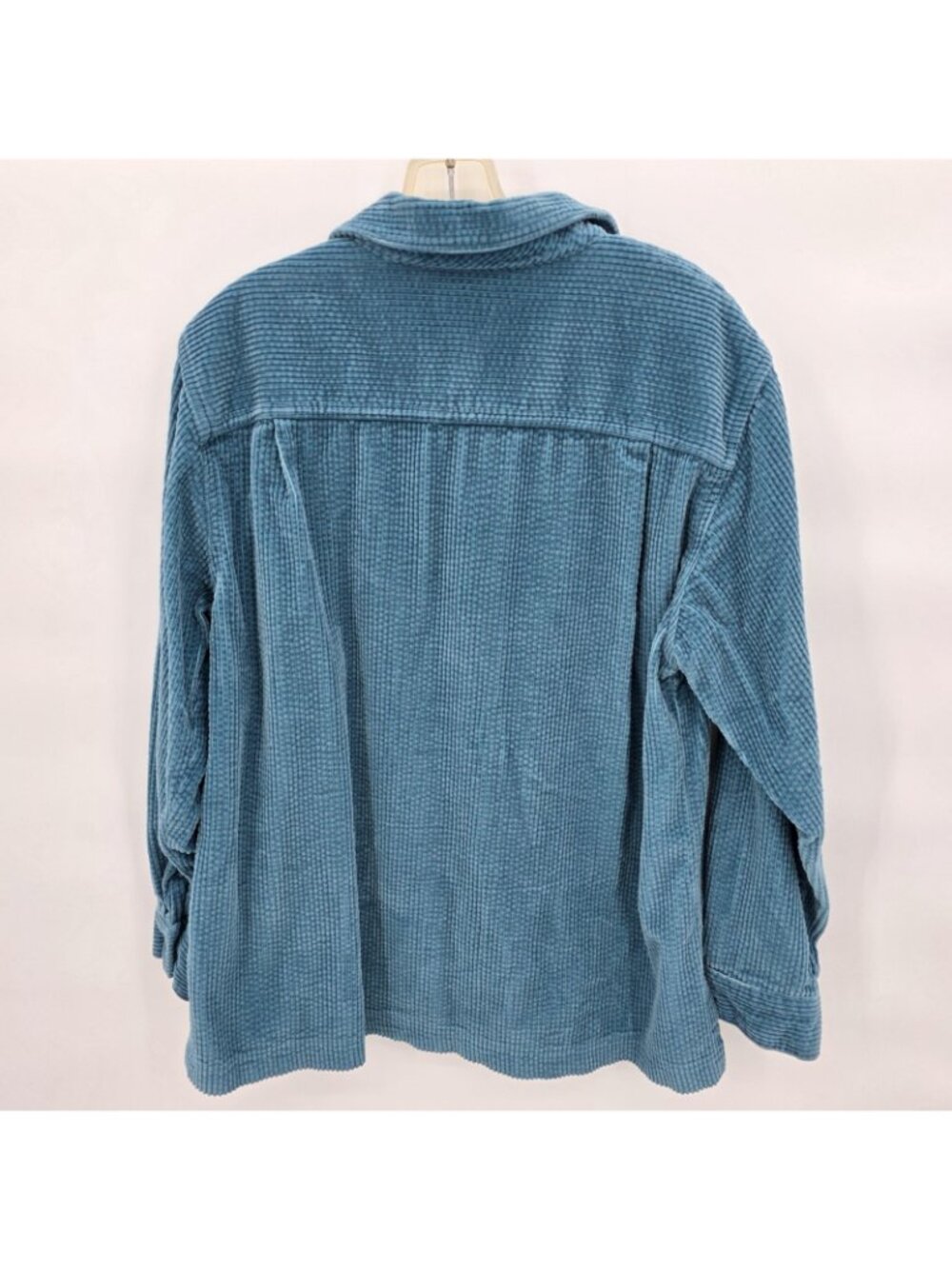 LL Bean Shirt Womens Petite M Blue Wide Wale Corduroy Button Up Casual Cotton - Picture 4 of 8